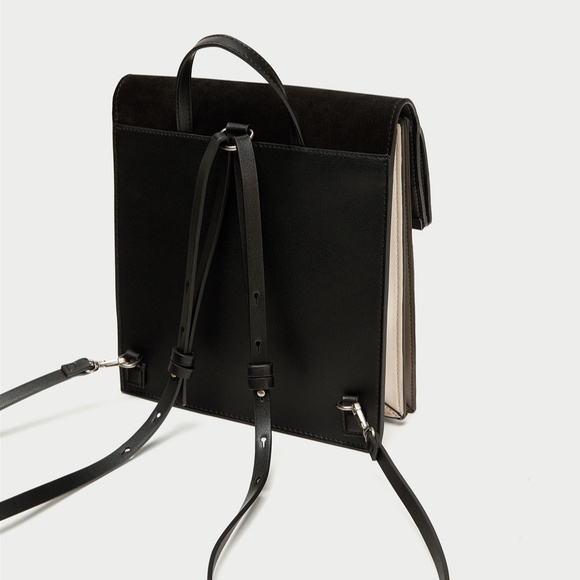 Zara Bags Zara Sleek Leather Backpack With Metallic Detail Poshmark